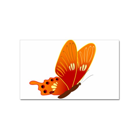 Orange Flame Butterfly Sticker (Rectangular) from ArtsNow.com Front