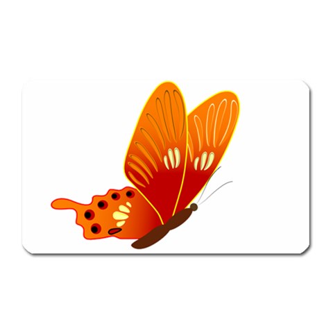 Orange Flame Butterfly Magnet (Rectangular) from ArtsNow.com Front