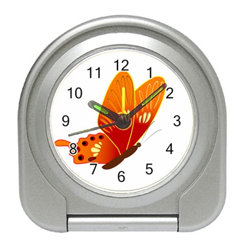 Orange Flame Butterfly Travel Alarm Clock from ArtsNow.com Front