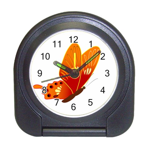 Orange Flame Butterfly Travel Alarm Clock from ArtsNow.com Front