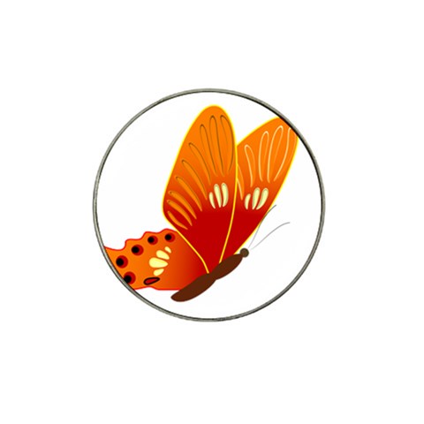 Orange Flame Butterfly Hat Clip Ball Marker from ArtsNow.com Front