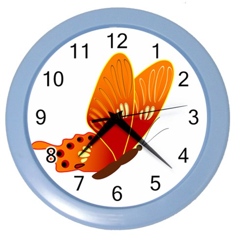 Orange Flame Butterfly Color Wall Clock from ArtsNow.com Front