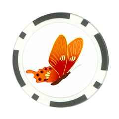 Orange Flame Butterfly Poker Chip Card Guard from ArtsNow.com Front