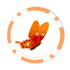 Orange Flame Butterfly Poker Chip Card Guard from ArtsNow.com Front