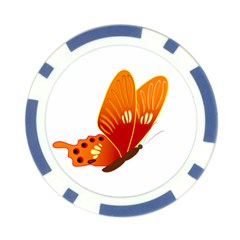 Orange Flame Butterfly Poker Chip Card Guard from ArtsNow.com Back