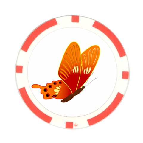 Orange Flame Butterfly Poker Chip Card Guard (10 pack) from ArtsNow.com Front