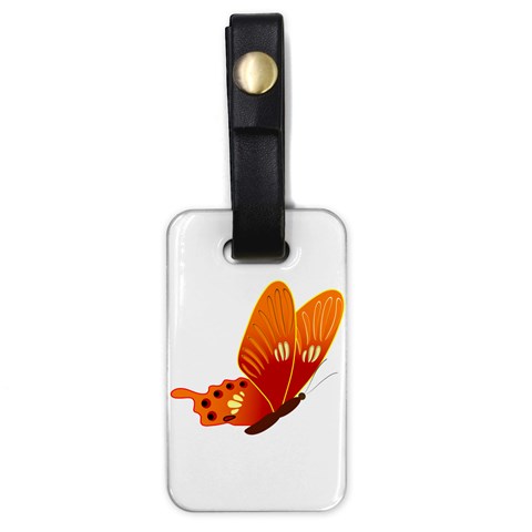 Orange Flame Butterfly Luggage Tag (one side) from ArtsNow.com Front