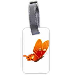 Orange Flame Butterfly Luggage Tag (two sides) from ArtsNow.com Front