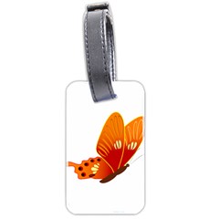 Orange Flame Butterfly Luggage Tag (two sides) from ArtsNow.com Back