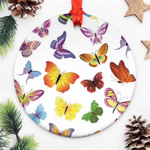 Bright Butterflies Ornament (Round) from ArtsNow.com Front