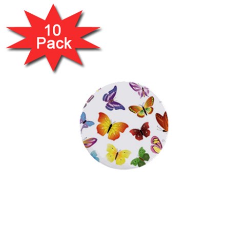 Bright Butterflies 1  Mini Button (10 pack)  from ArtsNow.com Front