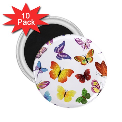 Bright Butterflies 2.25  Magnet (10 pack) from ArtsNow.com Front