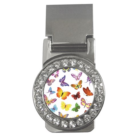 Bright Butterflies Money Clip (CZ) from ArtsNow.com Front