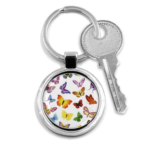 Bright Butterflies Key Chain (Round) from ArtsNow.com Front