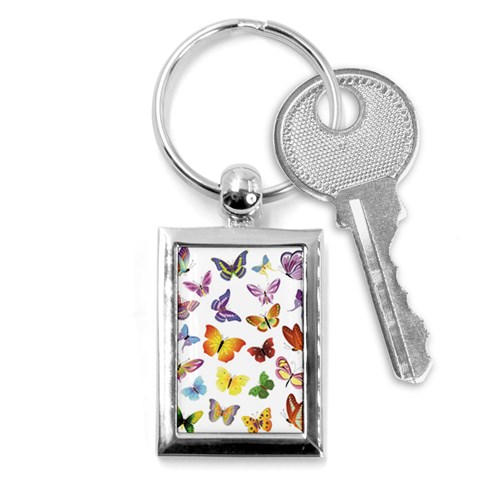 Bright Butterflies Key Chain (Rectangle) from ArtsNow.com Front