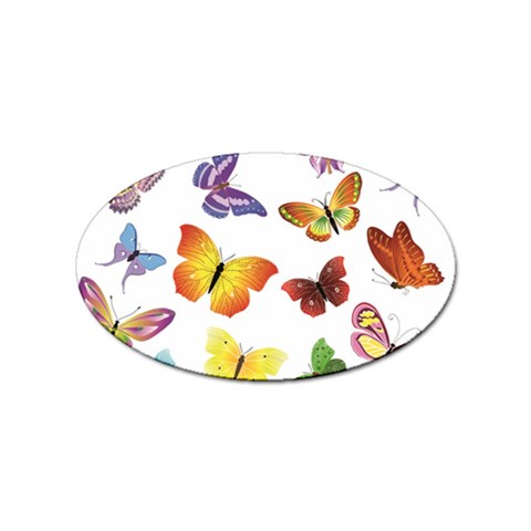 Bright Butterflies Sticker (Oval) from ArtsNow.com Front