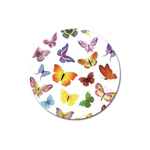 Bright Butterflies Magnet 3  (Round) from ArtsNow.com Front