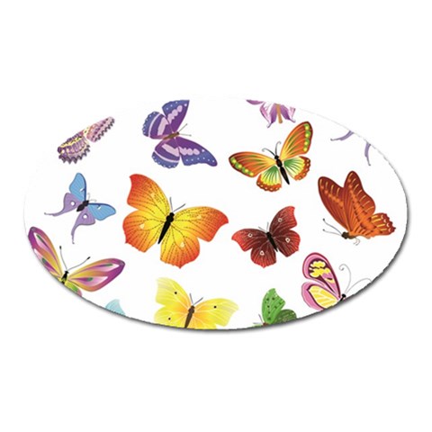 Bright Butterflies Magnet (Oval) from ArtsNow.com Front