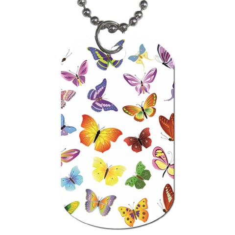 Bright Butterflies Dog Tag (One Side) from ArtsNow.com Front