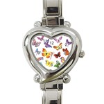 Bright Butterflies Heart Italian Charm Watch