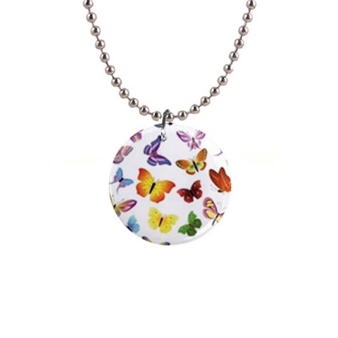 Bright Butterflies 1  Button Necklace from ArtsNow.com Front