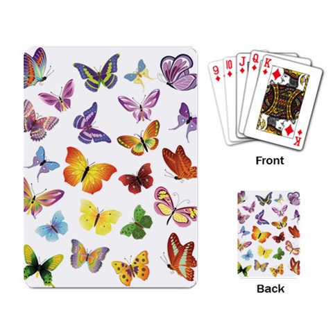 Bright Butterflies Playing Cards Single Design from ArtsNow.com Back