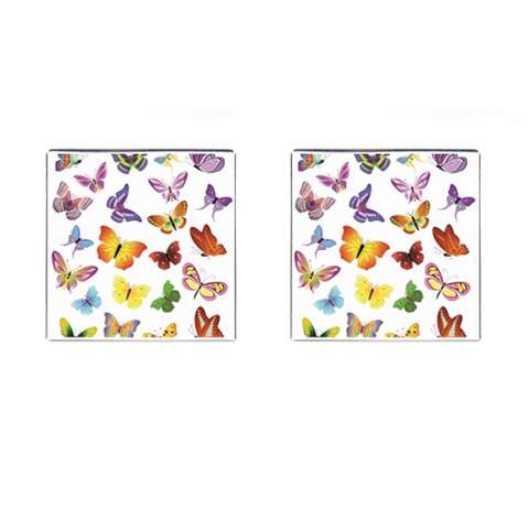 Bright Butterflies Cufflinks (Square) from ArtsNow.com Front(Pair)