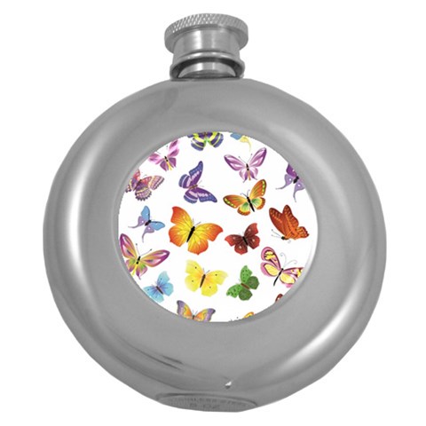 Bright Butterflies Hip Flask (5 oz) from ArtsNow.com Front