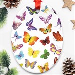 Bright Butterflies Oval Ornament (Two Sides)