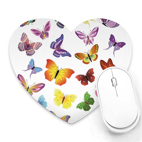 Bright Butterflies Mousepad (Heart) from ArtsNow.com Front