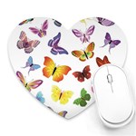 Bright Butterflies Mousepad (Heart)