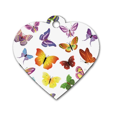 Bright Butterflies Dog Tag Heart (One Side) from ArtsNow.com Front