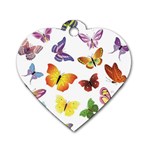 Bright Butterflies Dog Tag Heart (One Side)