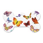 Bright Butterflies Dog Tag Bone (One Side)