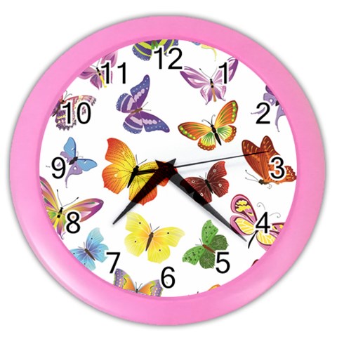 Bright Butterflies Color Wall Clock from ArtsNow.com Front