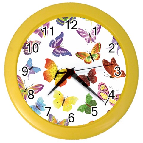 Bright Butterflies Color Wall Clock from ArtsNow.com Front