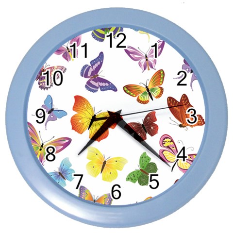 Bright Butterflies Color Wall Clock from ArtsNow.com Front