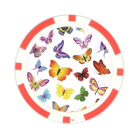 Bright Butterflies Poker Chip Card Guard from ArtsNow.com Front