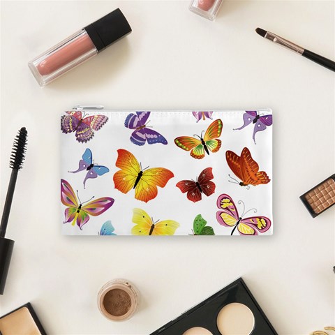 Bright Butterflies Cosmetic Bag (Small) from ArtsNow.com Front