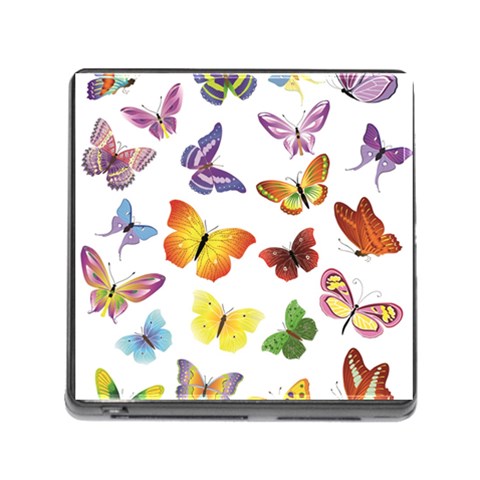 Bright Butterflies Memory Card Reader with Storage (Square) from ArtsNow.com Front