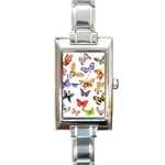 Bright Butterflies 2 Rectangular Italian Charm Watch