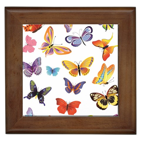 Bright Butterflies 2 Framed Tile from ArtsNow.com Front