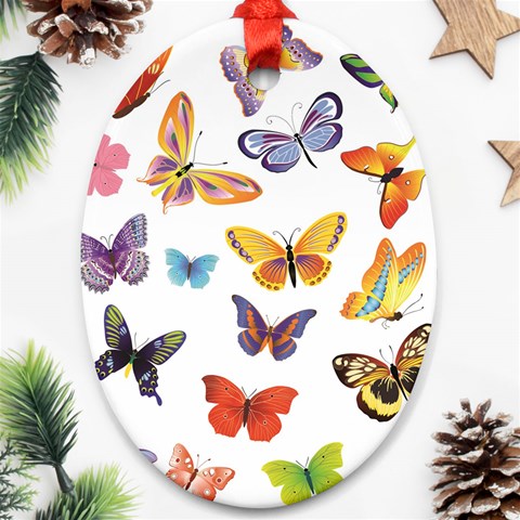 Bright Butterflies 2 Ornament (Oval) from ArtsNow.com Front