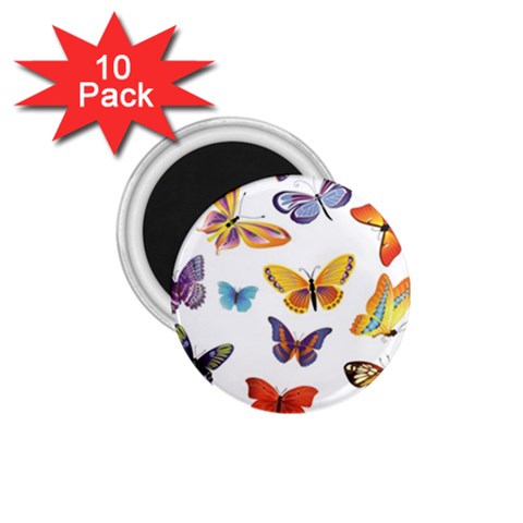 Bright Butterflies 2 1.75  Magnet (10 pack)  from ArtsNow.com Front