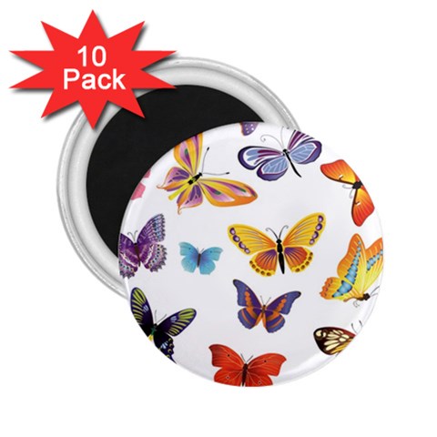 Bright Butterflies 2 2.25  Magnet (10 pack) from ArtsNow.com Front