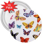 Bright Butterflies 2 3  Button (10 pack)