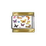 Bright Butterflies 2 Gold Trim Italian Charm (9mm)