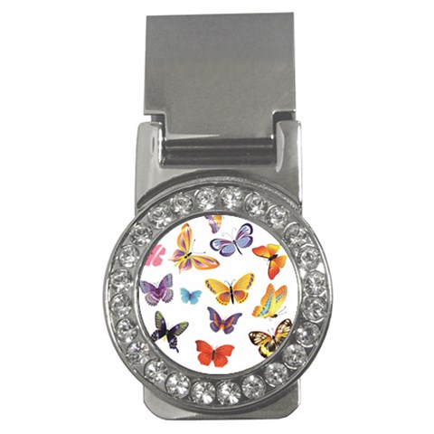 Bright Butterflies 2 Money Clip (CZ) from ArtsNow.com Front