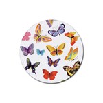 Bright Butterflies 2 Rubber Round Coaster (4 pack)