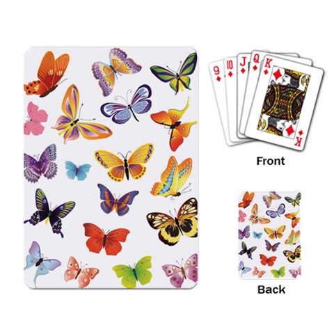 Bright Butterflies 2 Playing Cards Single Design from ArtsNow.com Back